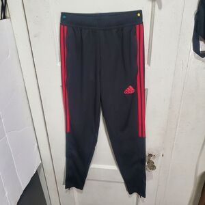 Adidas  Black Joggers with Red Stripes Size XS
